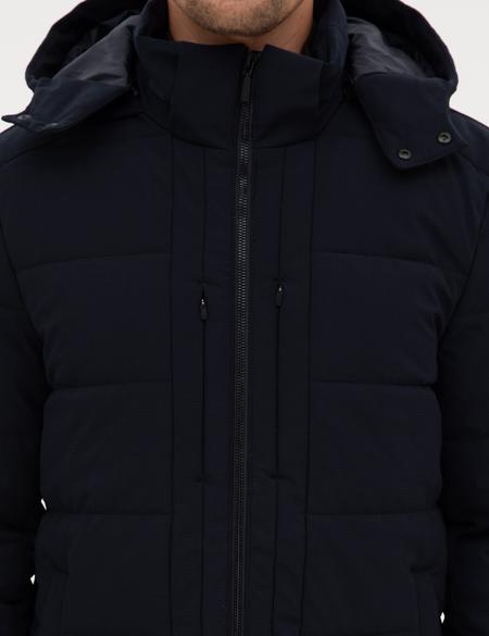 Lacivert Kapüşonlu Mont - 50313544024