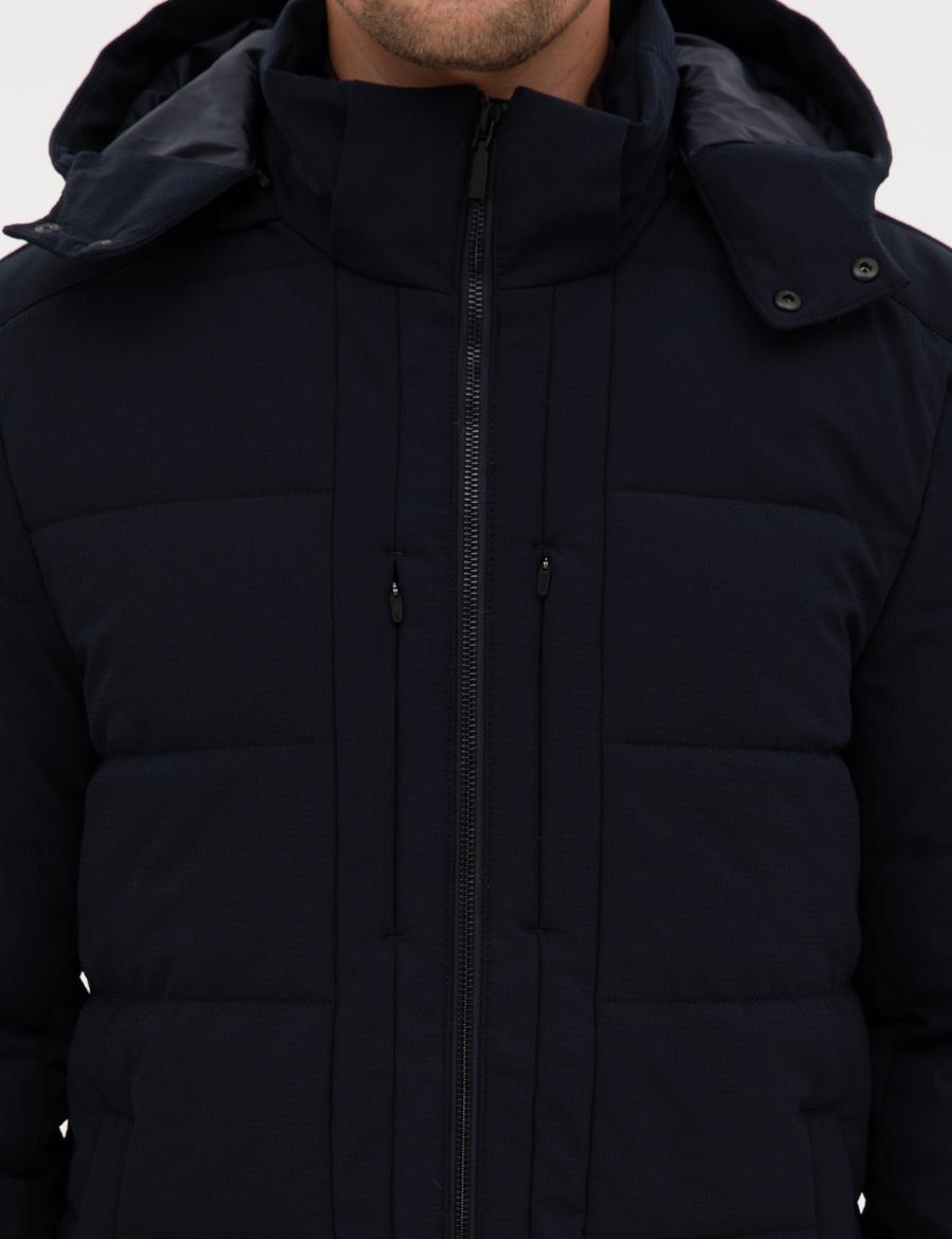 Lacivert Kapüşonlu Mont