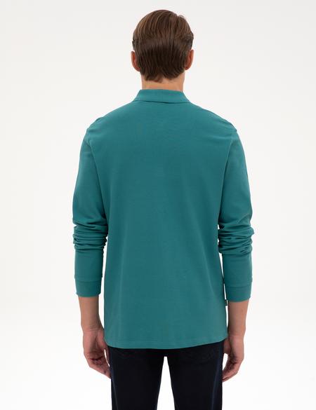 Zümrüt Slim Fit Kıvrılmaz Fermuarlı Polo Yaka Basic Pike Sweatshirt - 50314046067