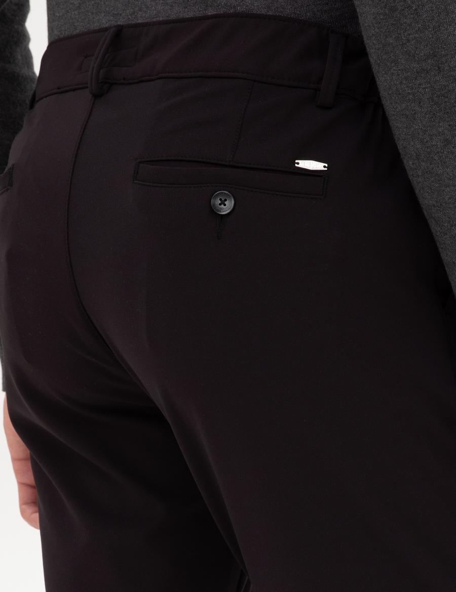 Siyah Slim Fit Beli Lastikli Kordonlu Jogger Kanvas Pantolon