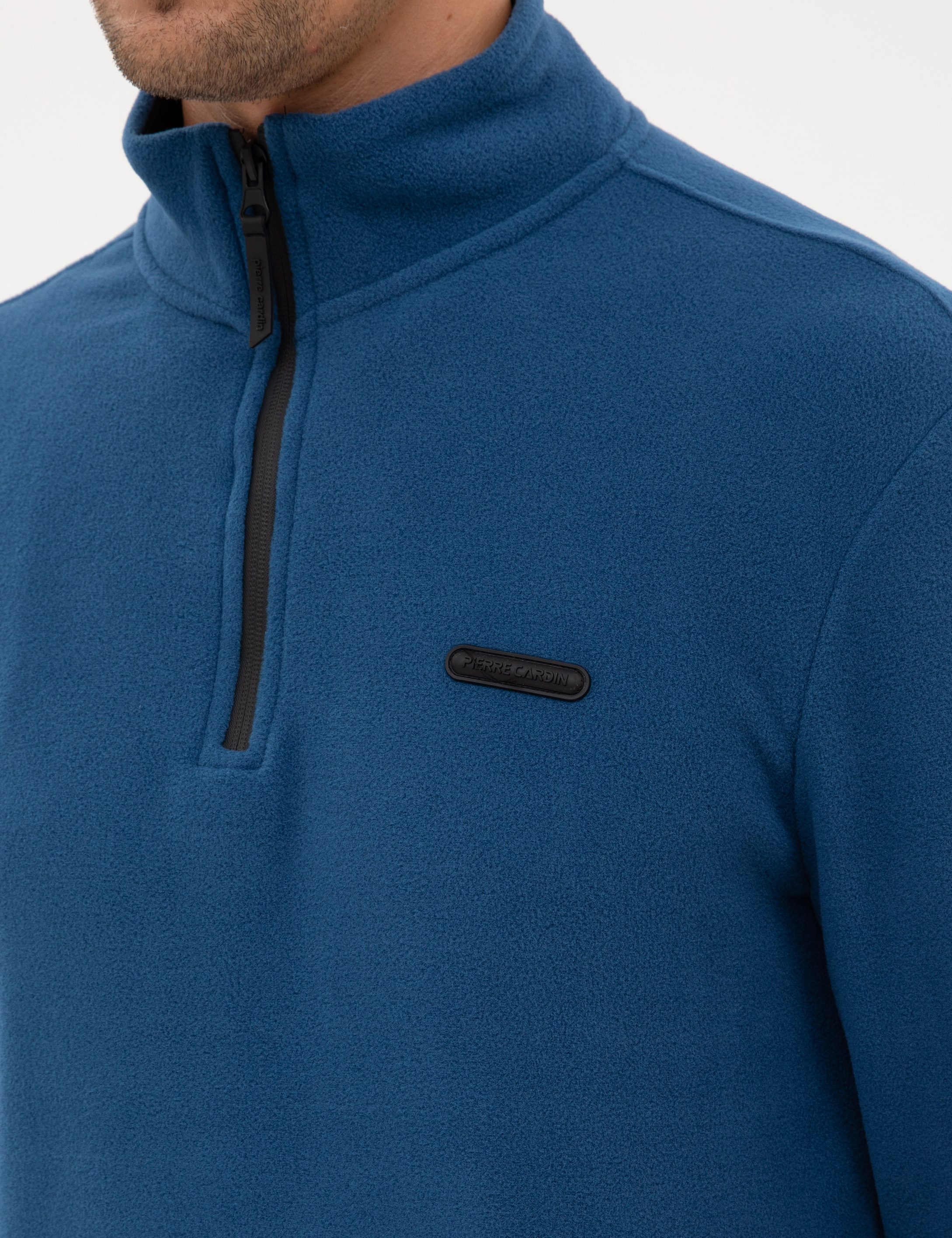 Açık Lacivert Regular Fit Yarım Fermuarlı Polar Sweatshirt - Image 7