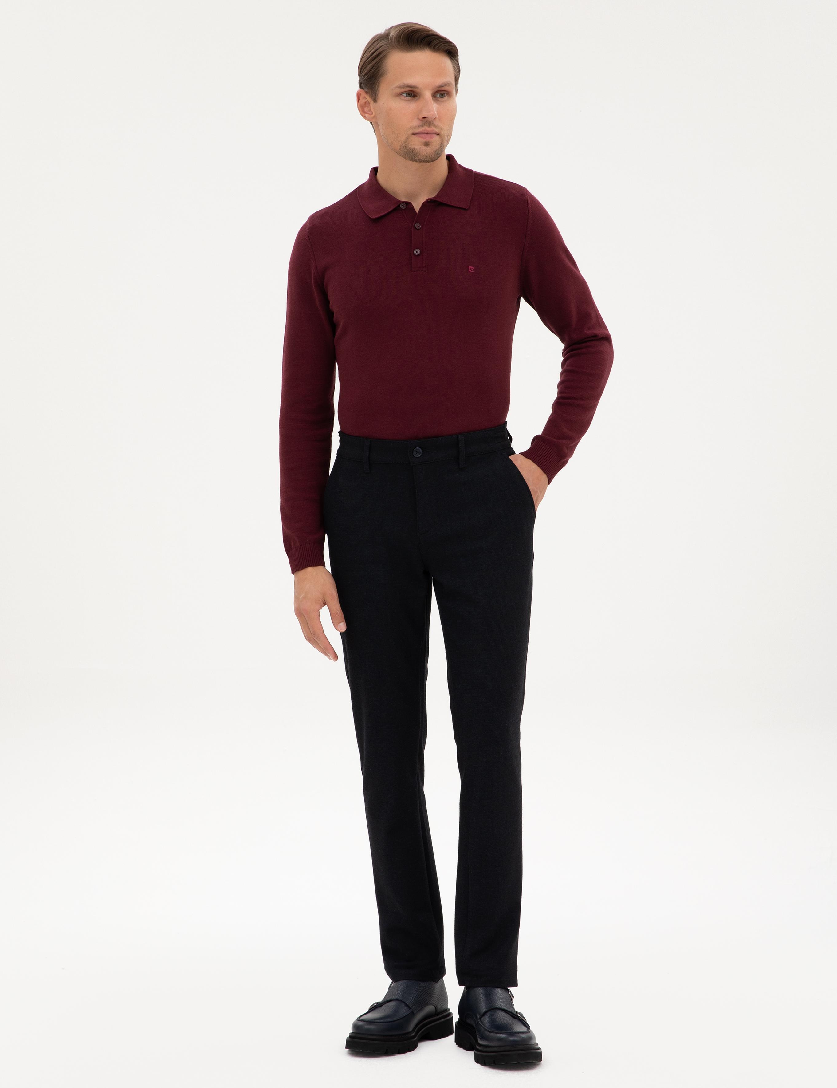 Lacivert Slim Fit Kanvas Pantolon