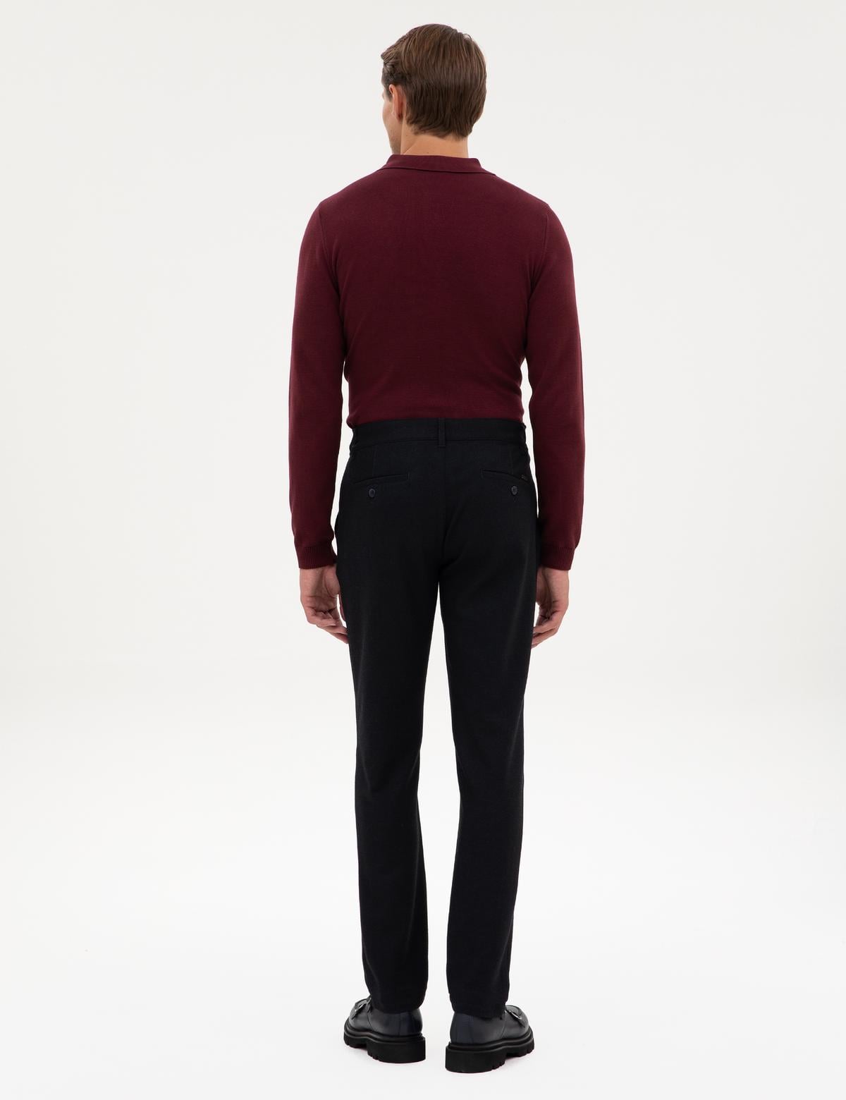 Lacivert Slim Fit Kanvas Pantolon - 50310903023