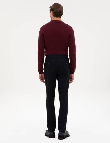 Lacivert Slim Fit Kanvas Pantolon