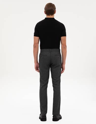 Siyah Slim Fit Kanvas Pantolon