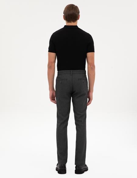 Siyah Slim Fit Kanvas Pantolon - 50317275173