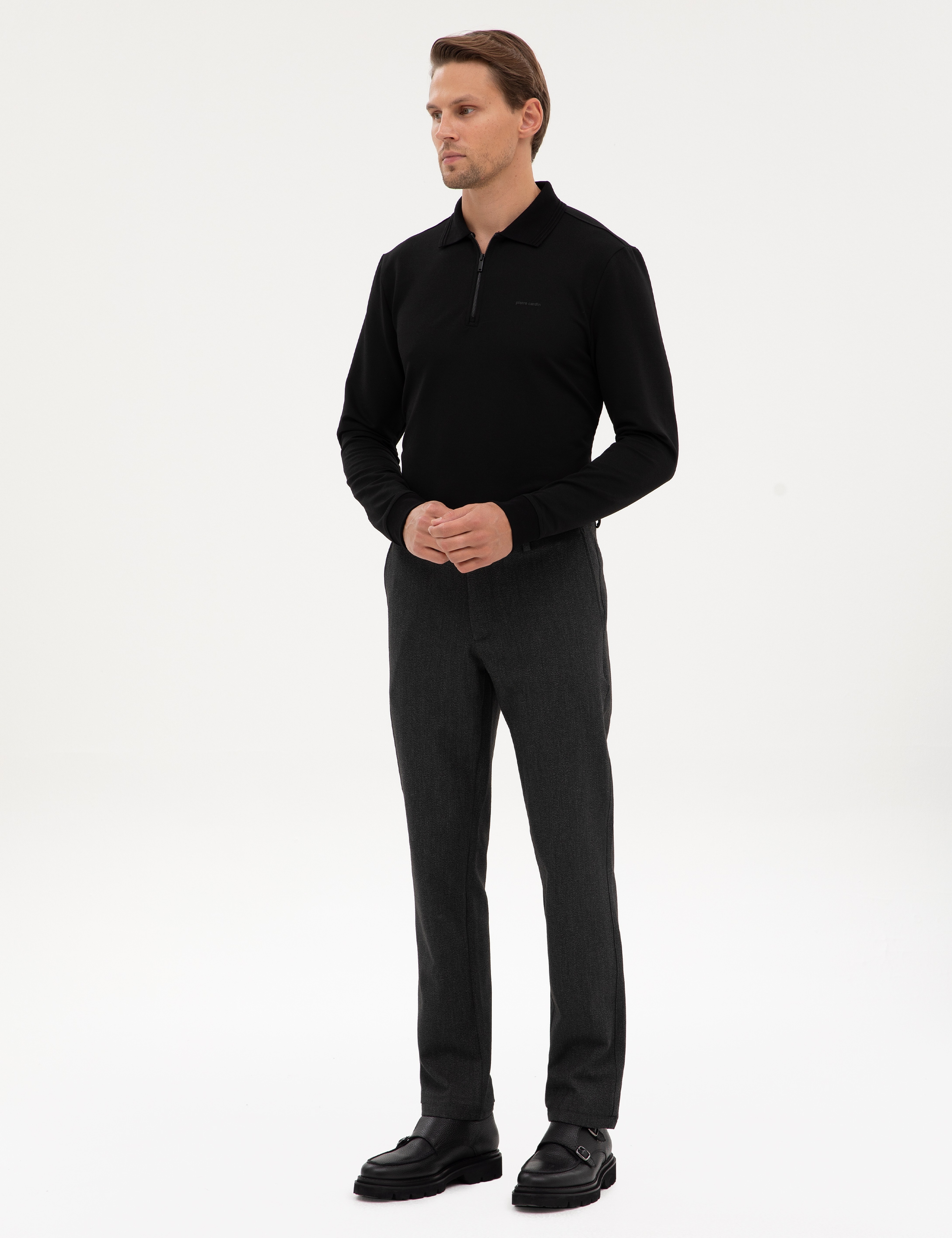 Antrasit Slim Fit Kumaş Pantolon - Image 3