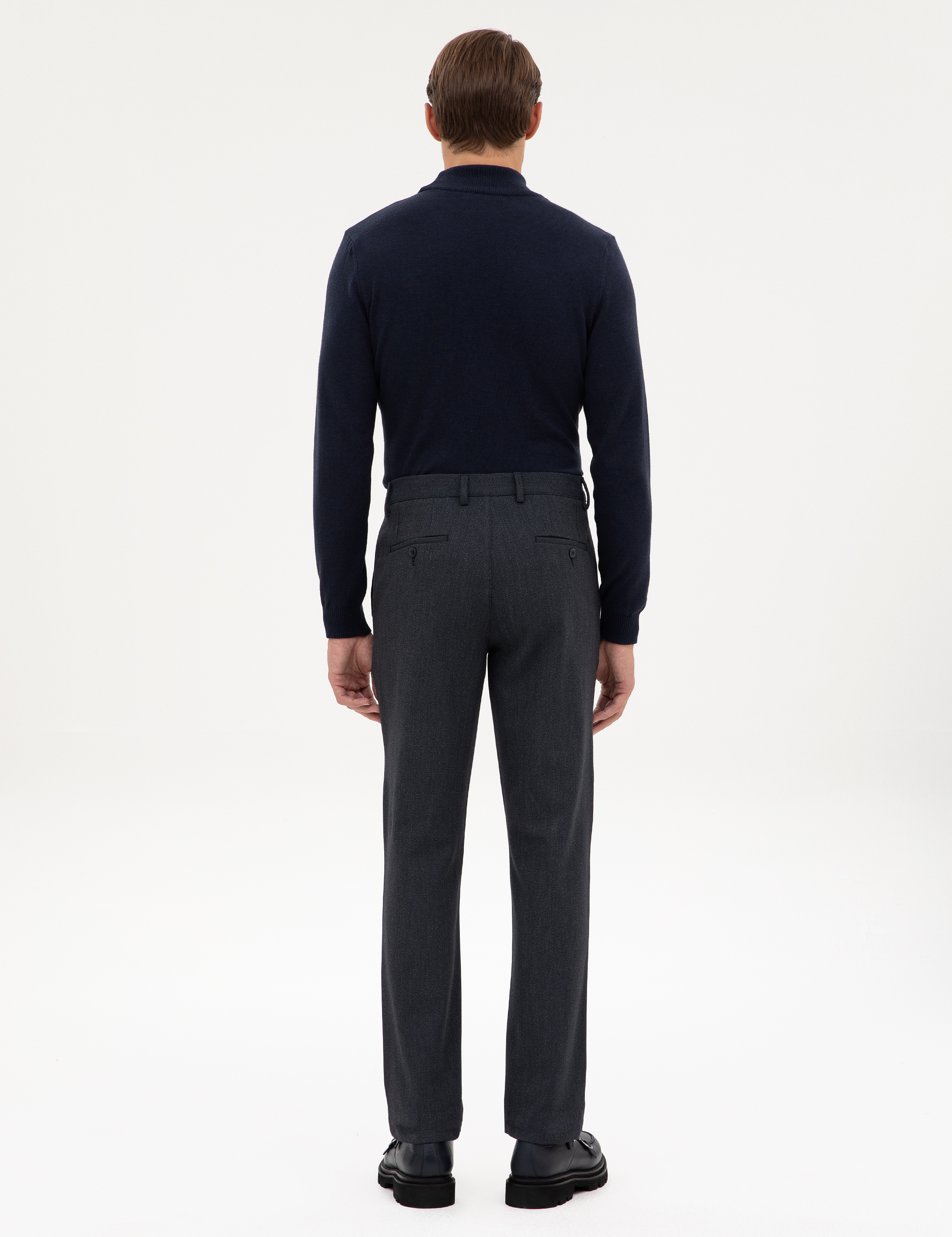Lacivert Slim Fit Kumaş Pantolon - Image 4