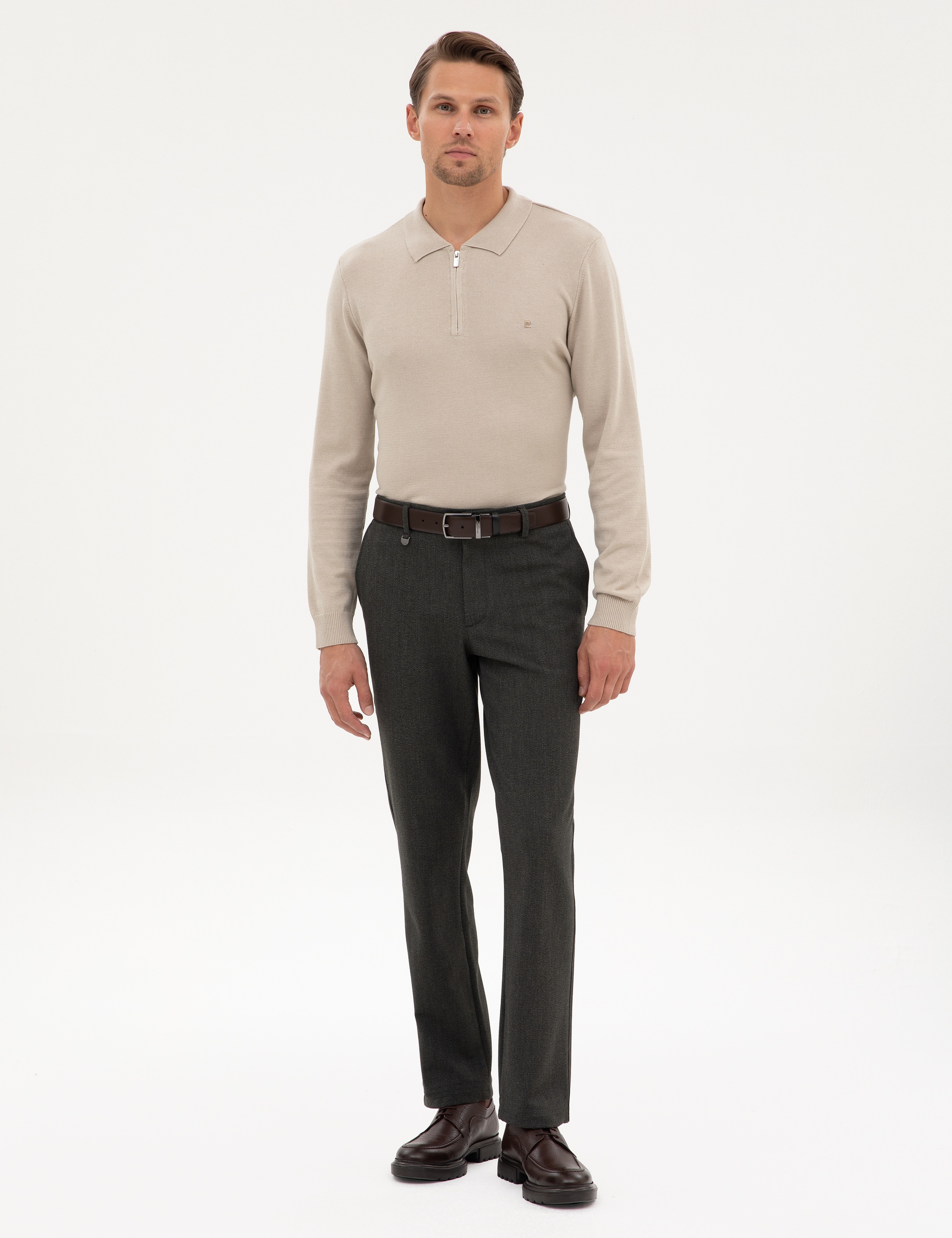 Haki Slim Fit Kumaş Pantolon - Image 1