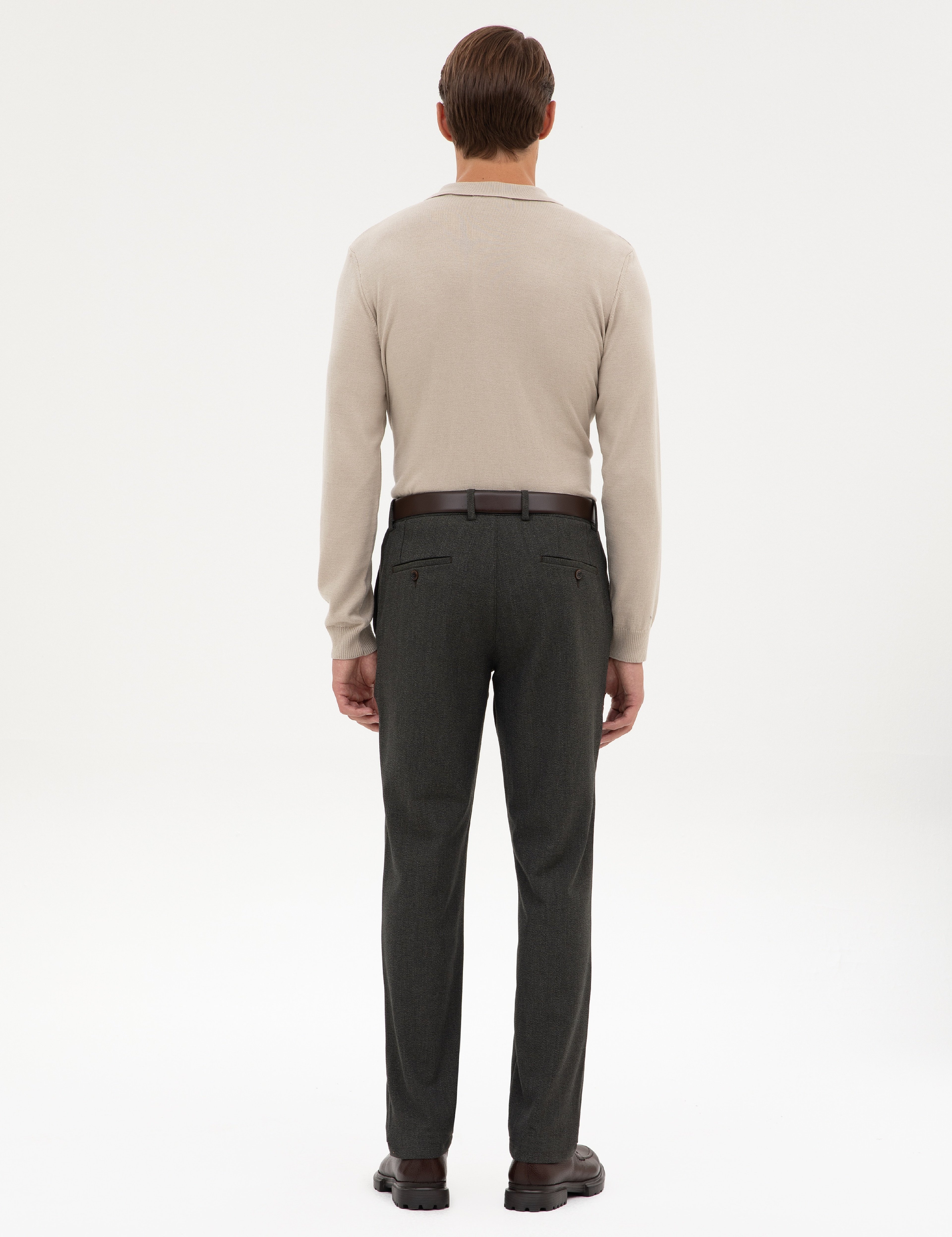 Haki Slim Fit Kumaş Pantolon - Image 4