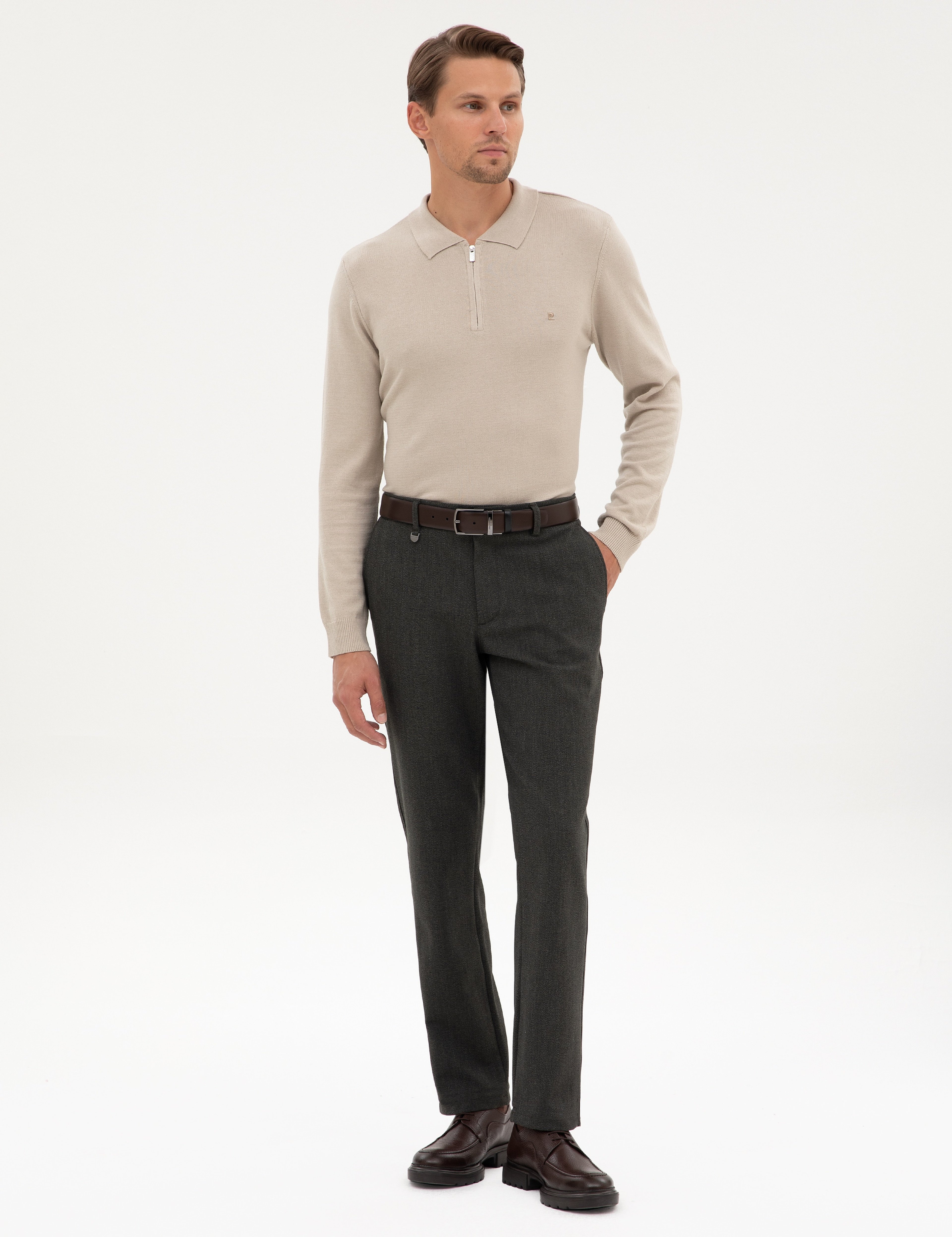 Haki Slim Fit Kumaş Pantolon - Image 3
