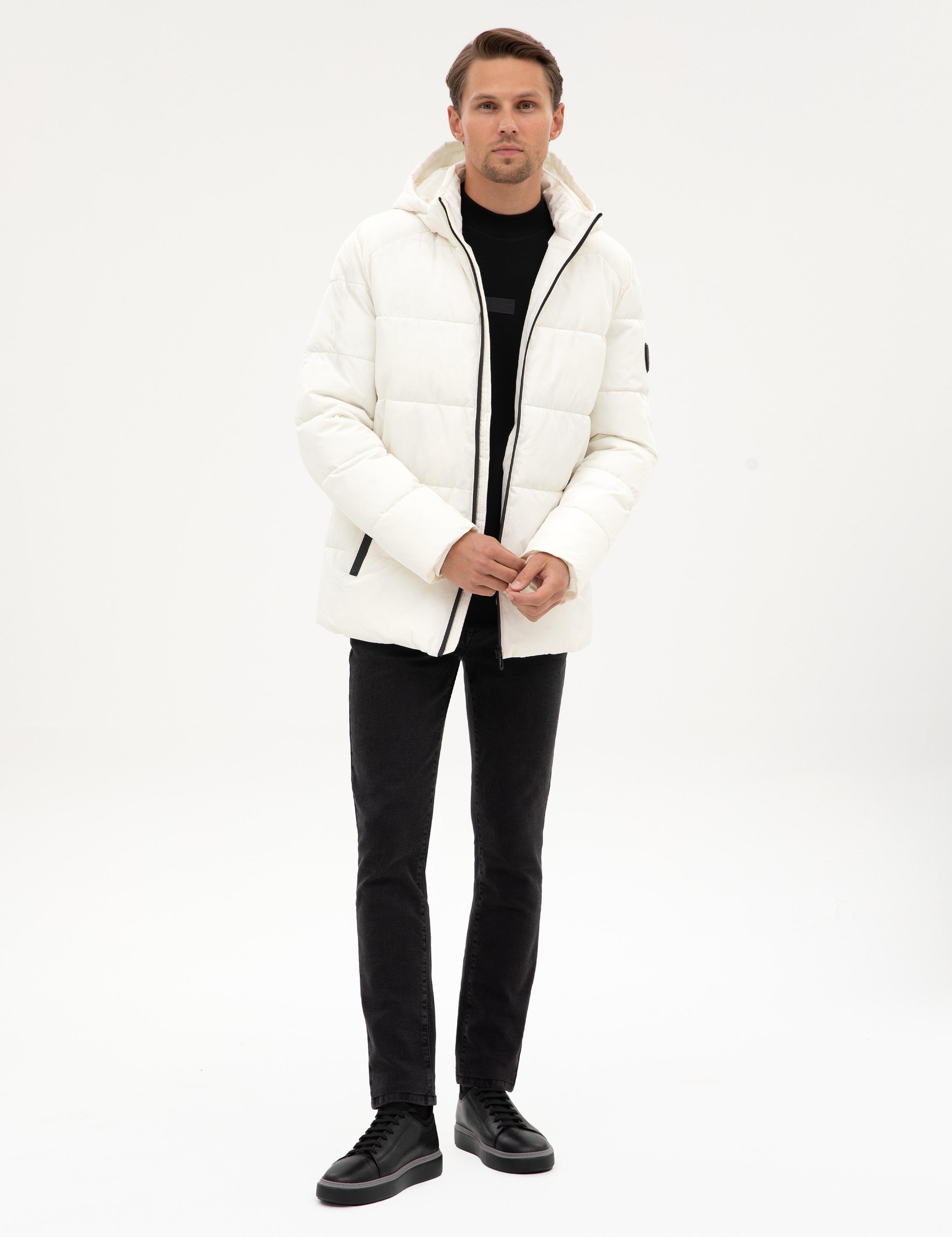 Ekru Kapüşonlu Mont