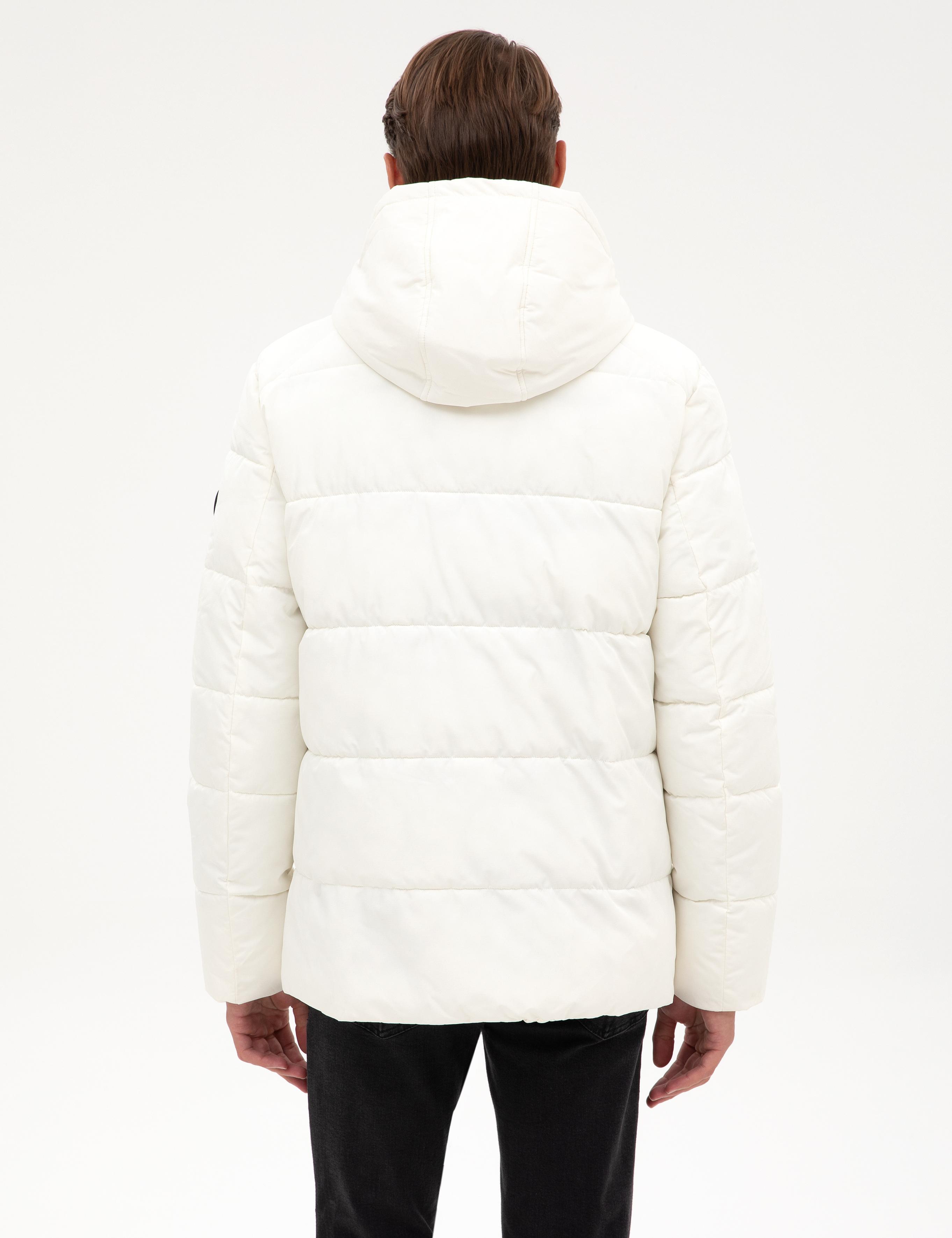 Ekru Kapüşonlu Mont