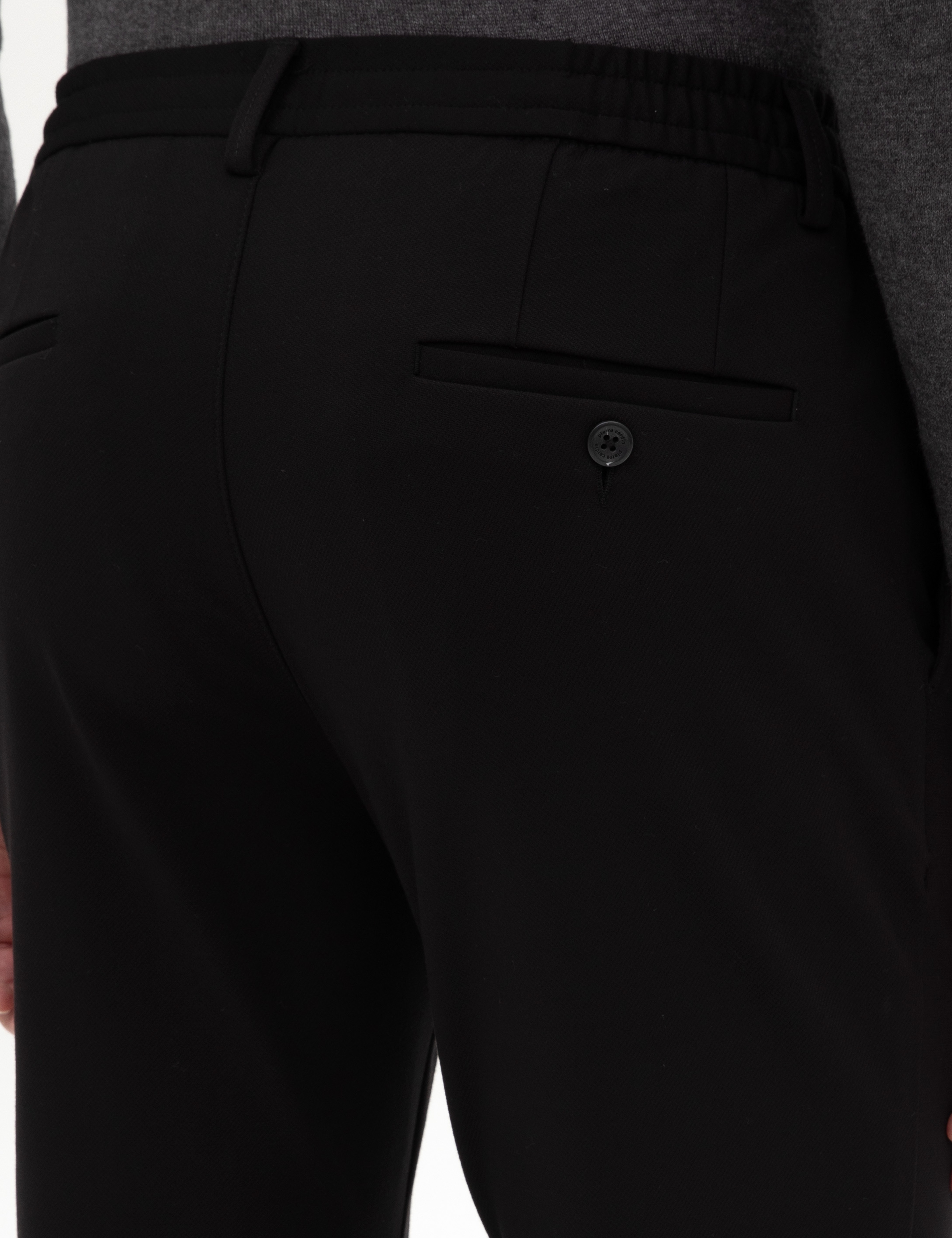 Siyah Beli Lastikli Kordonlu Klasik Jogger Pantolon - Image 6