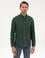 Yeşil Flanel Dokulu Slim Fit Uzun Kollu Gömlek
