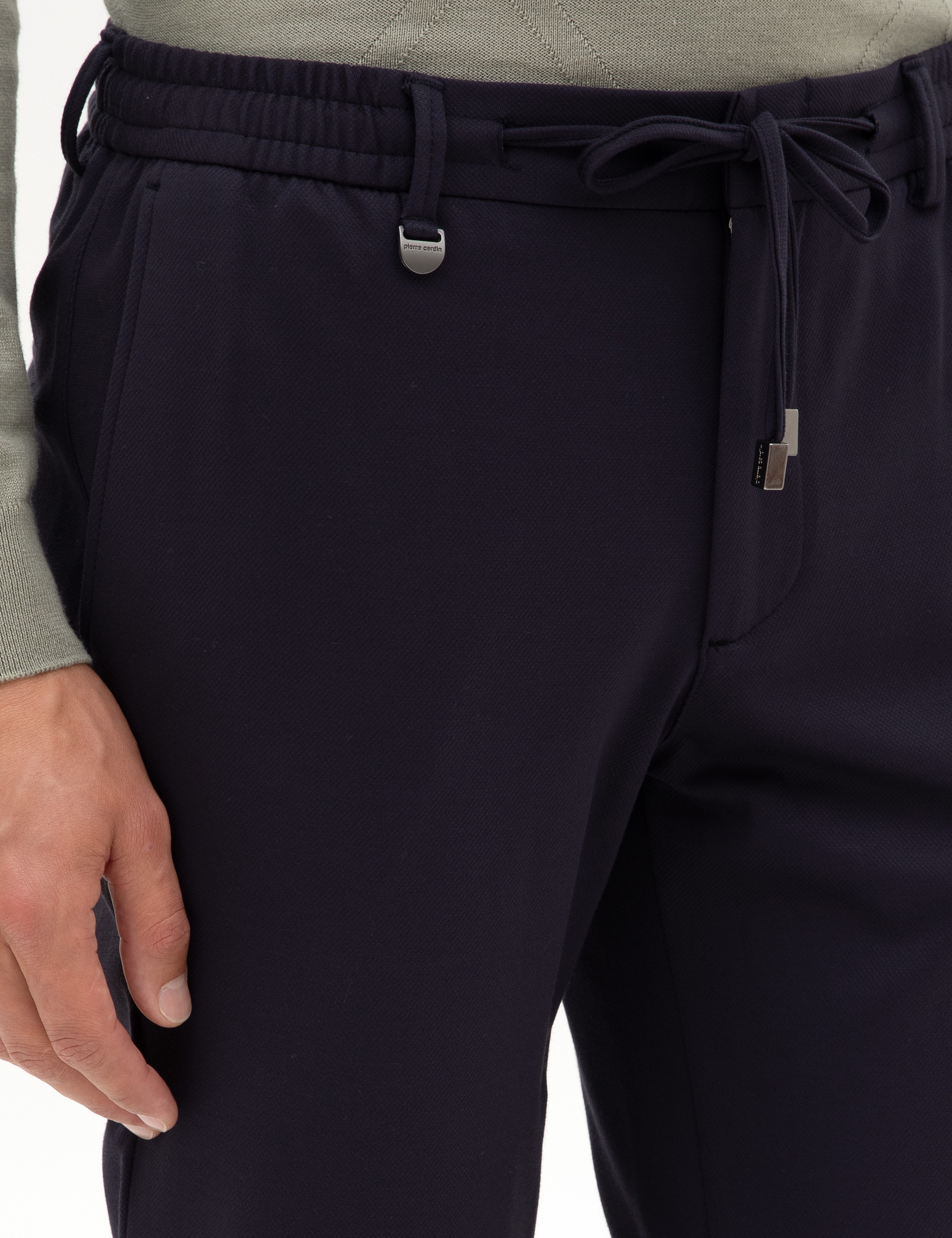 Lacivert Beli Lastikli Kordonlu Klasik Jogger Pantolon - Image 5