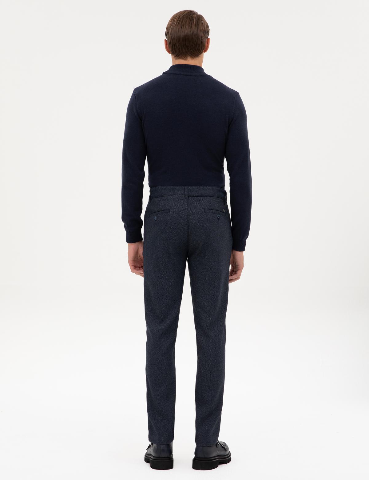 Lacivert Slim Fit Kanvas Pantolon - 50317275101