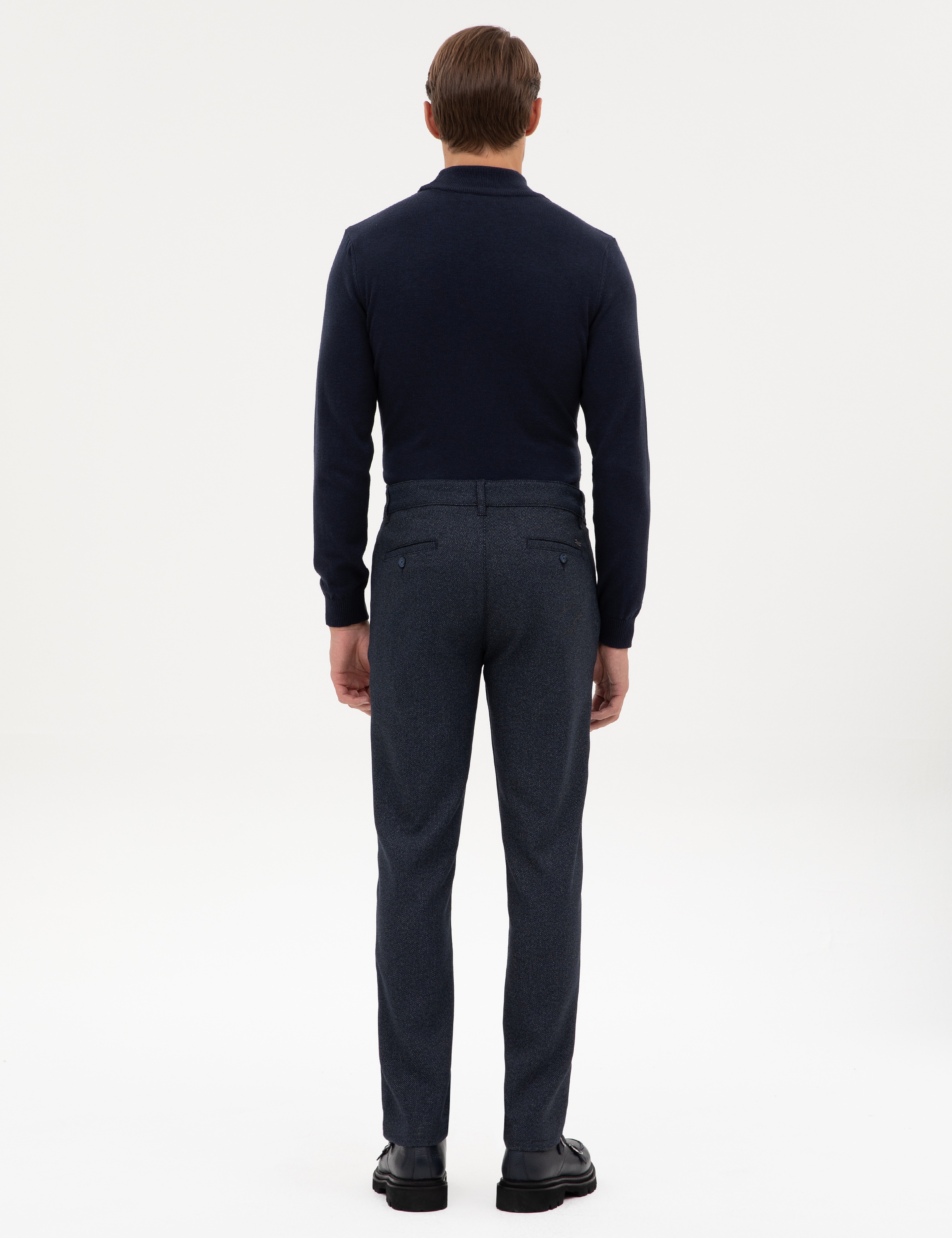 Lacivert Slim Fit Kanvas Pantolon - Image 4