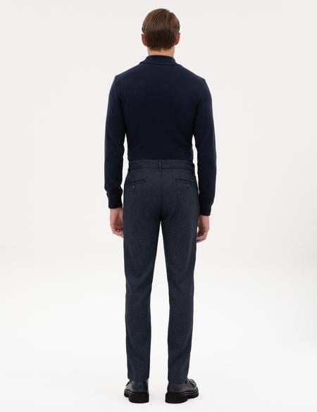 Lacivert Slim Fit Kanvas Pantolon - 50317275101