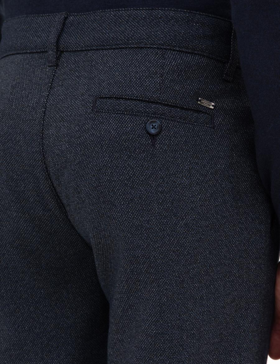 Lacivert Slim Fit Kanvas Pantolon