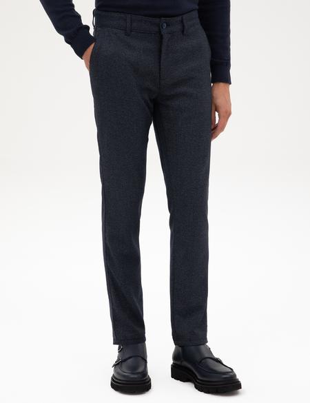 Lacivert Slim Fit Kanvas Pantolon - 50317275101