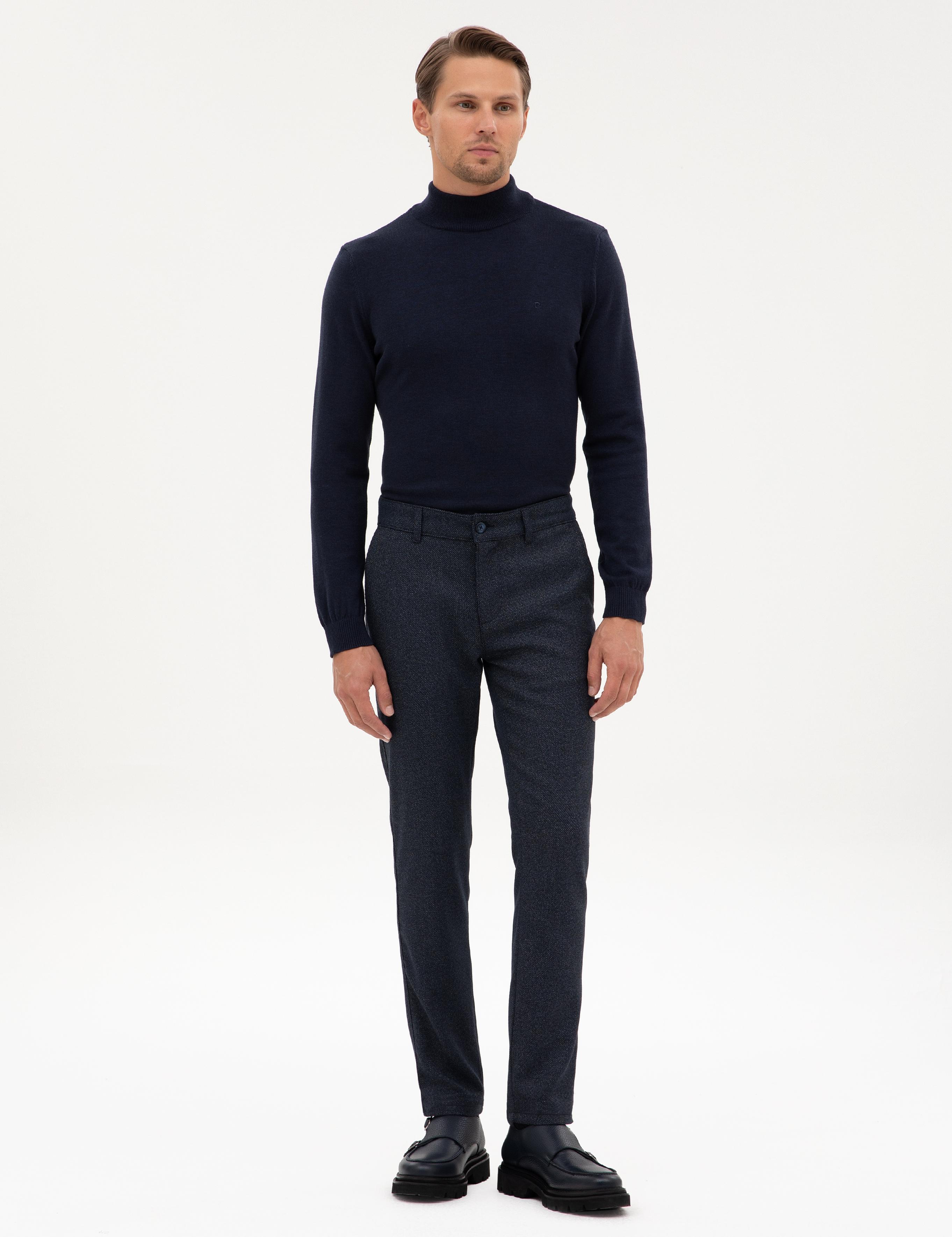 Lacivert Slim Fit Kanvas Pantolon