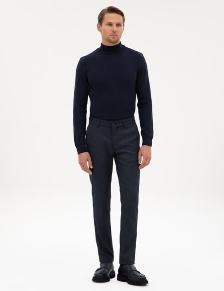 Lacivert Slim Fit Kanvas Pantolon - 50317275101