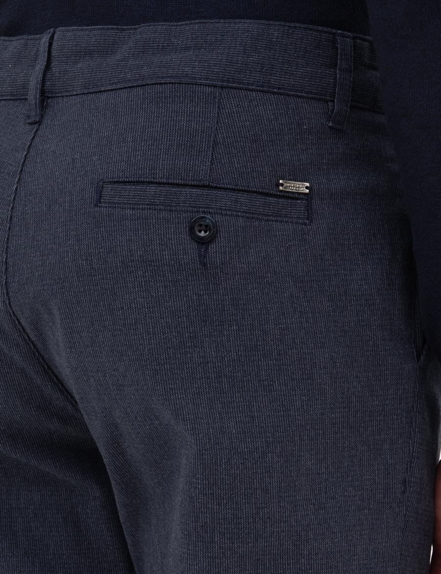 Lacivert Slim Fit Kanvas Pantolon