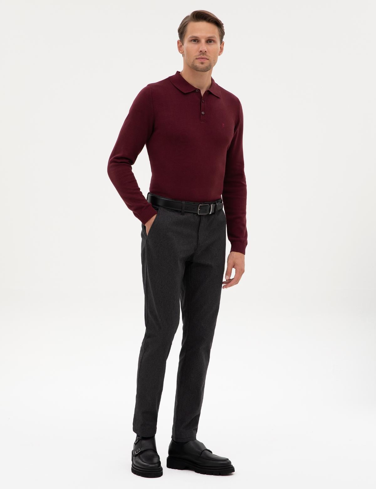 Siyah Slim Fit Kanvas Pantolon