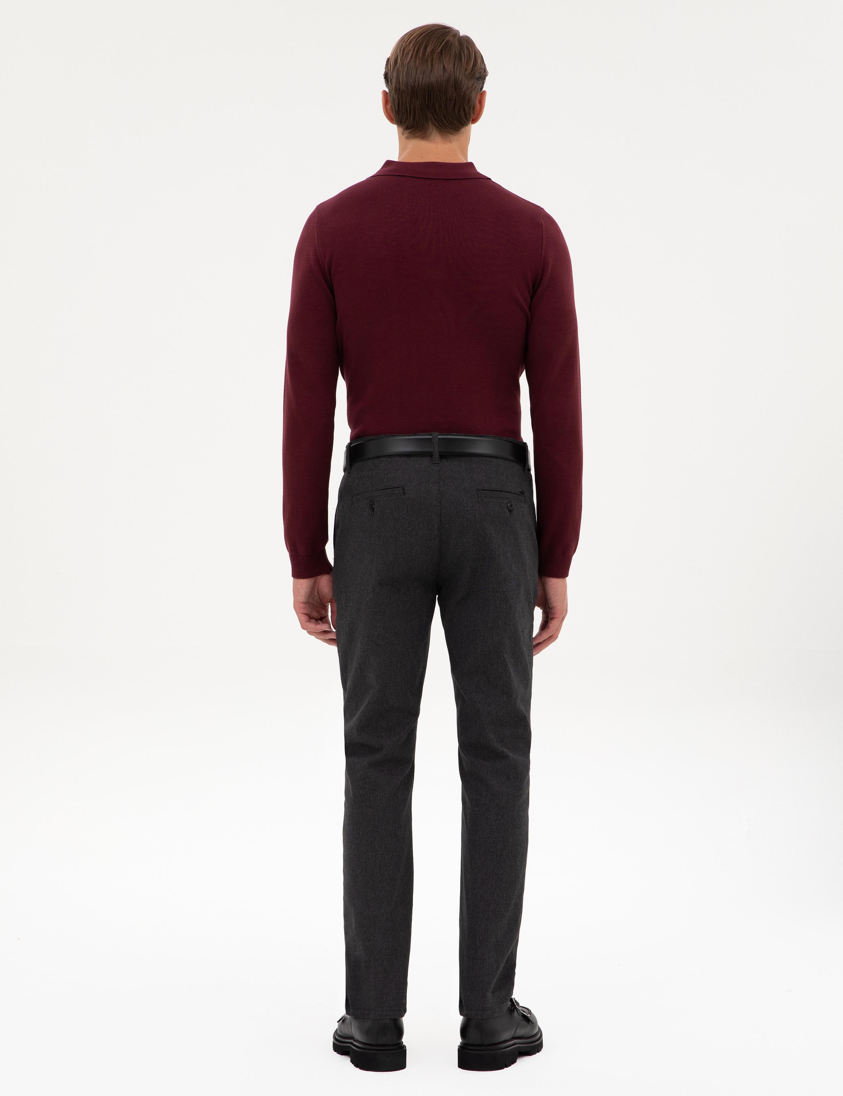 Siyah Slim Fit Kanvas Pantolon