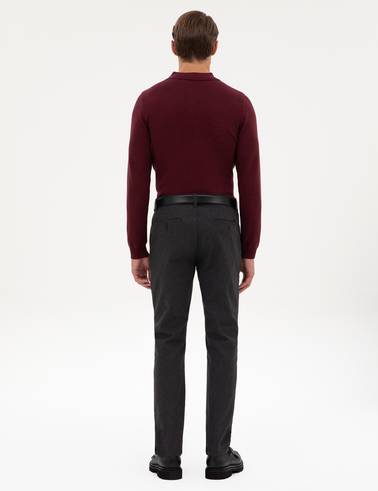 Siyah Slim Fit Kanvas Pantolon