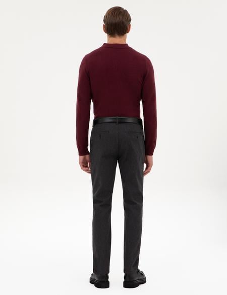 Siyah Slim Fit Kanvas Pantolon - 50317228131