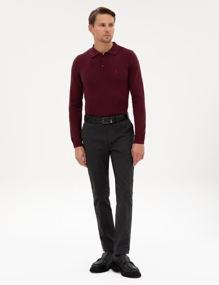 Siyah Slim Fit Kanvas Pantolon - 50317228131