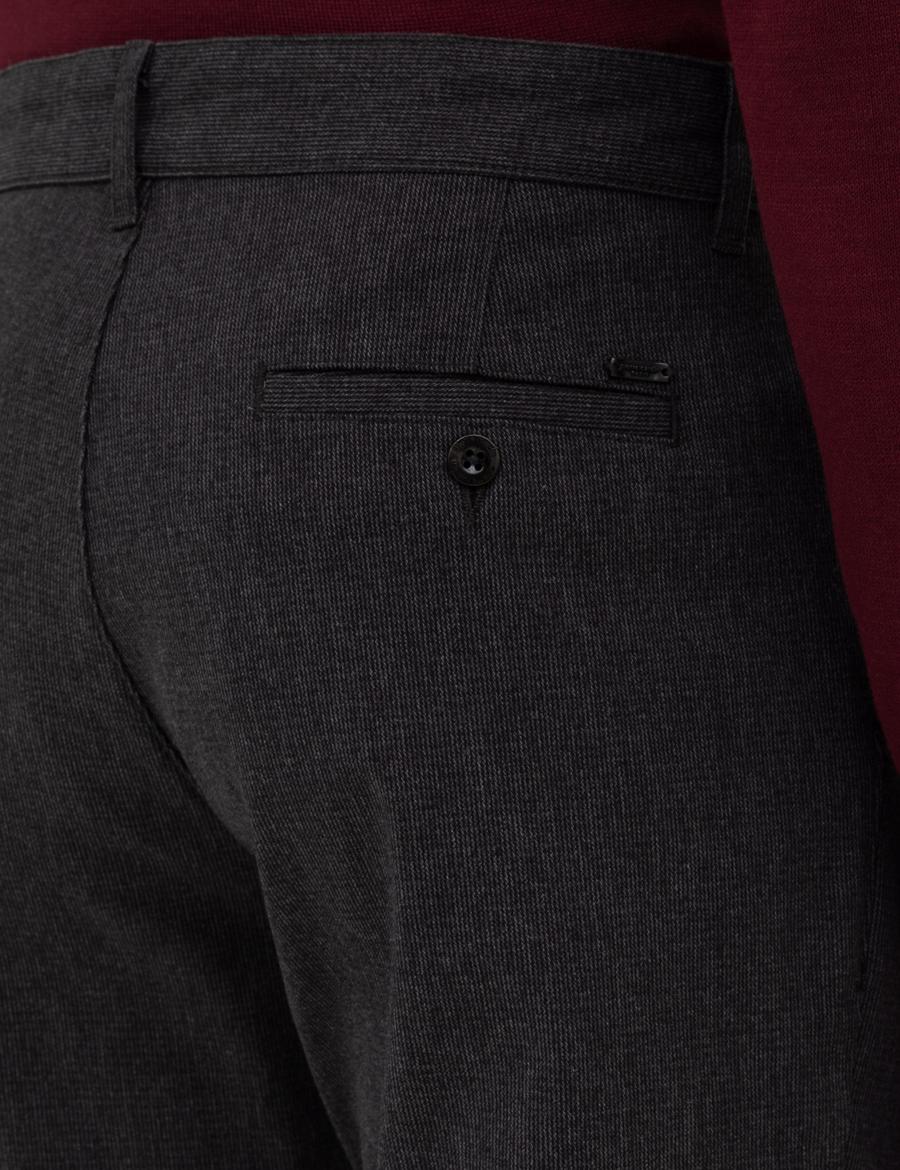 Siyah Slim Fit Kanvas Pantolon