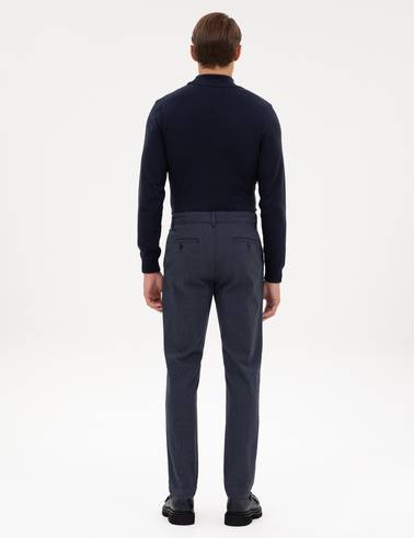 Lacivert Slim Fit Kanvas Pantolon