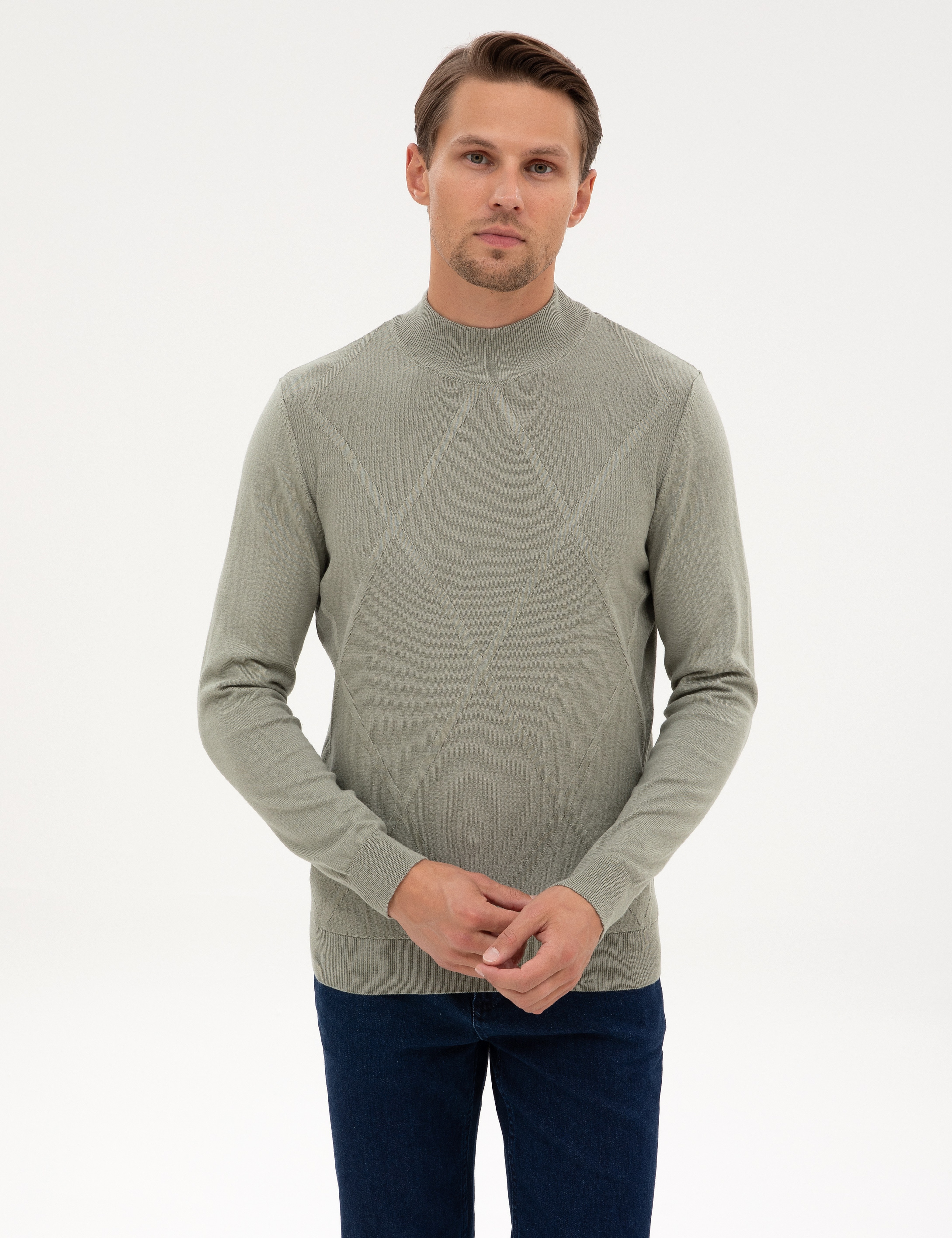 Ada Çayı Slim Fit Yarım Balıkçı Yaka Triko Kazak - Image 1