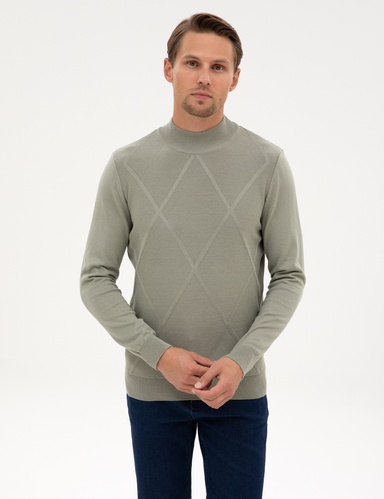 Ada Çayı Slim Fit Yarım Balıkçı Yaka Triko Kazak