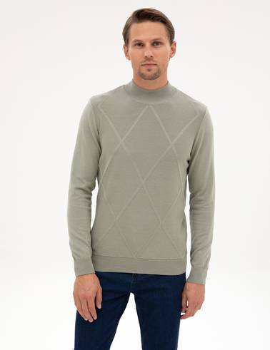 Ada Çayı Slim Fit Yarım Balıkçı Yaka Triko Kazak
