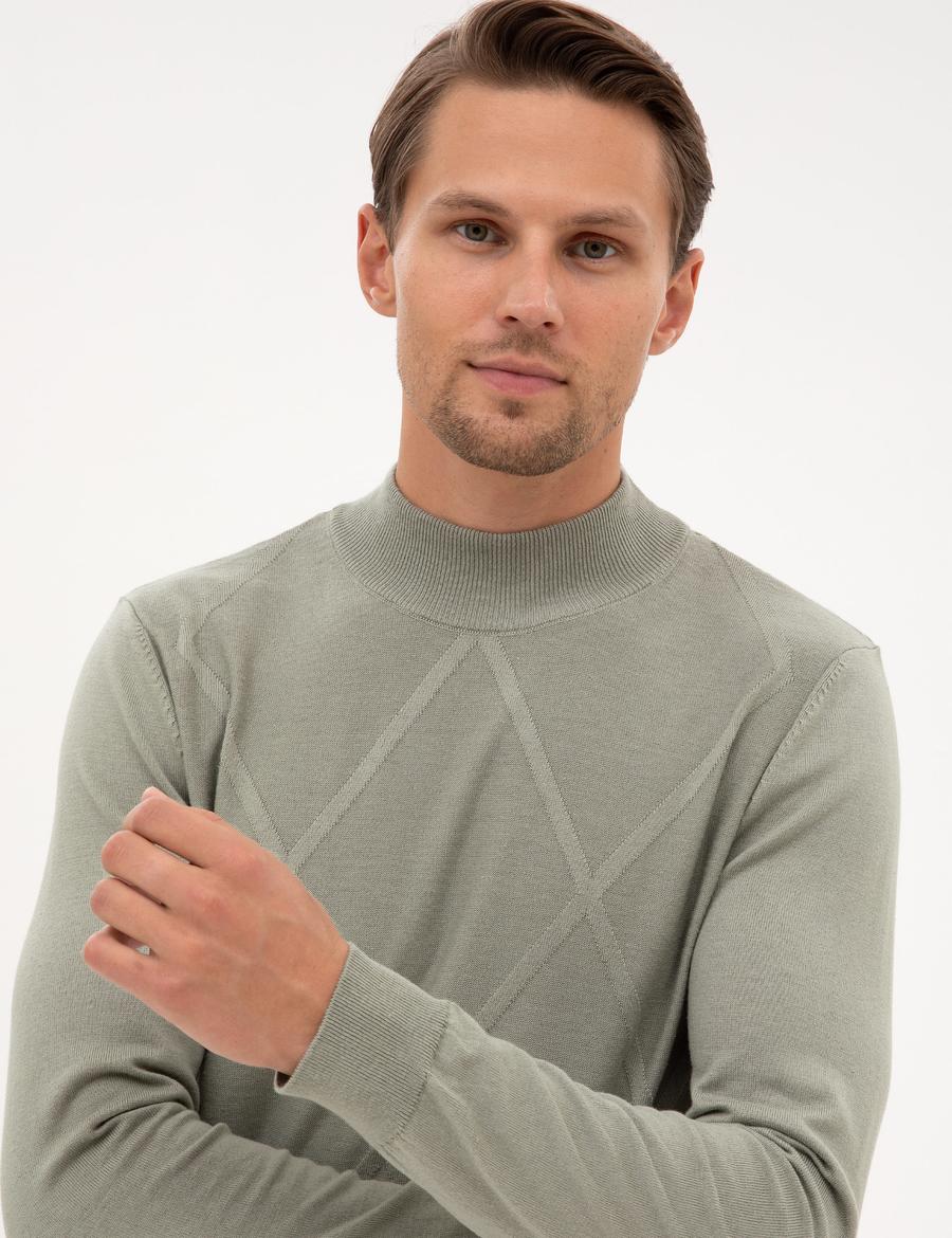 Ada Çayı Slim Fit Yarım Balıkçı Yaka Triko Kazak