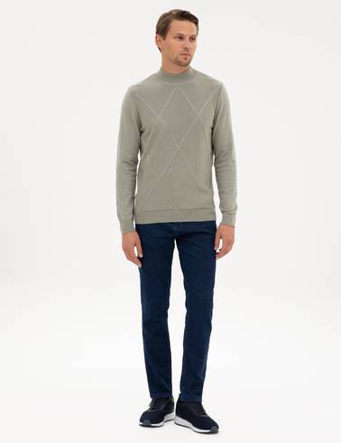 Ada Çayı Slim Fit Yarım Balıkçı Yaka Triko Kazak