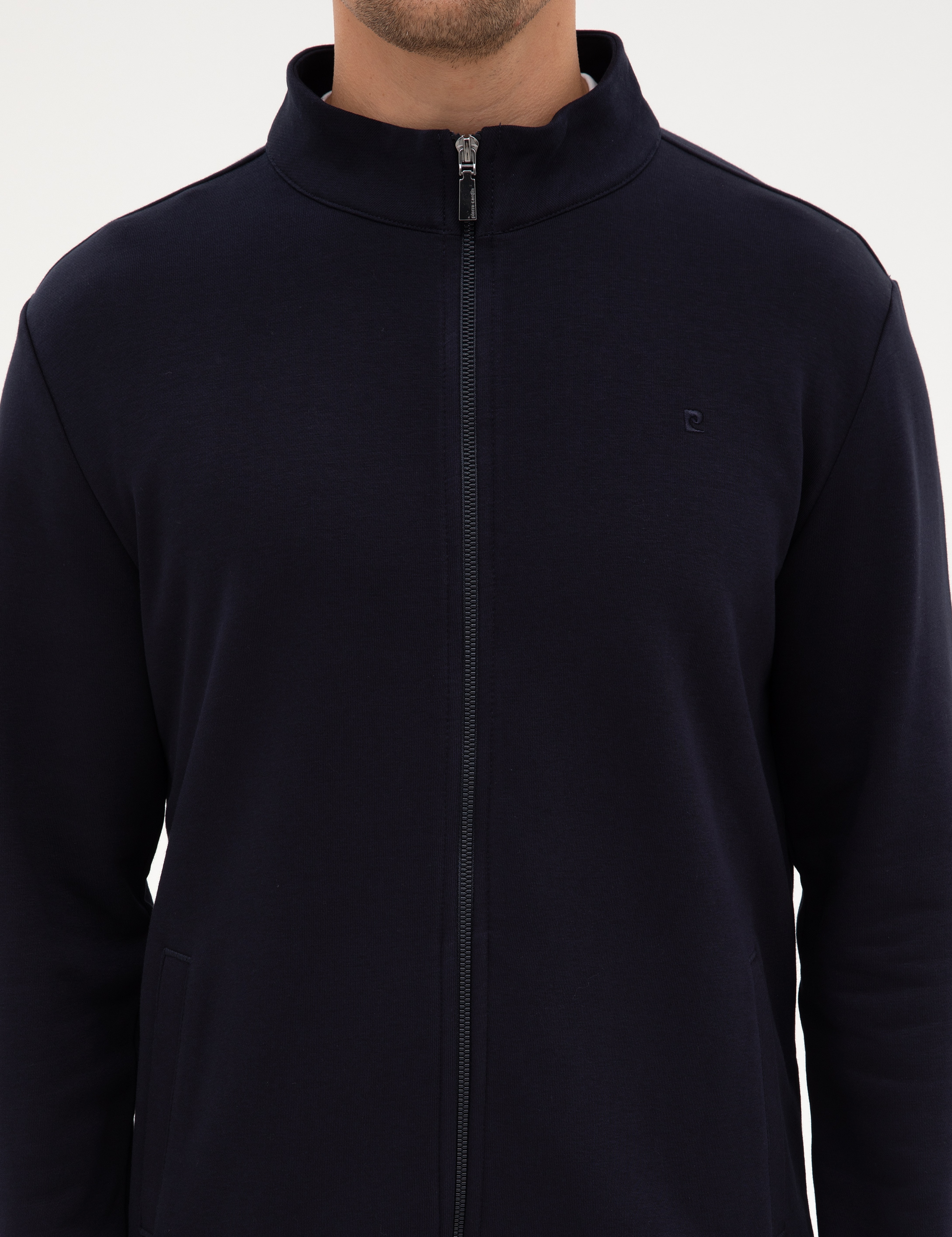 Lacivert Regular Fit Örme Hırka - Image 6