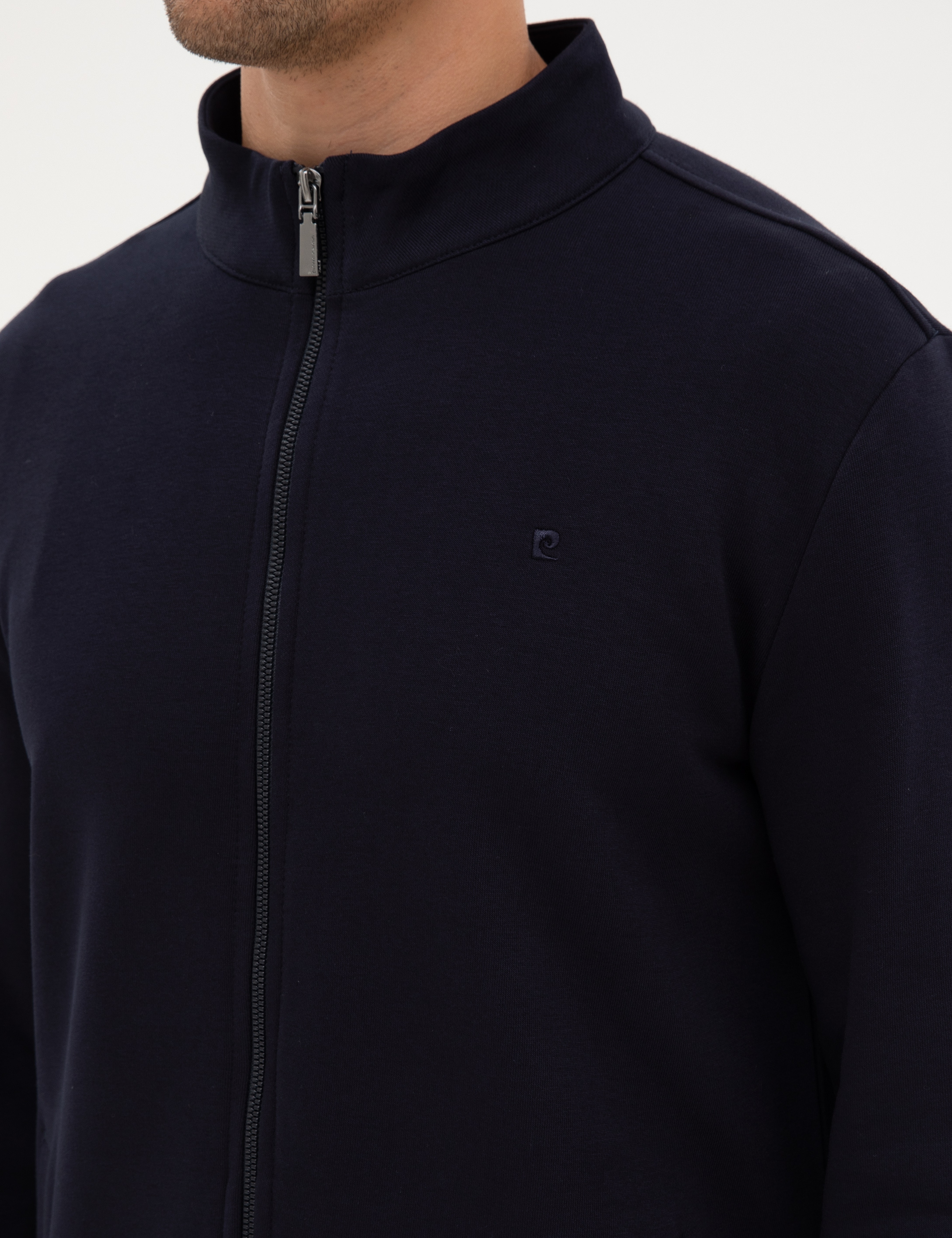 Lacivert Regular Fit Örme Hırka - Image 7
