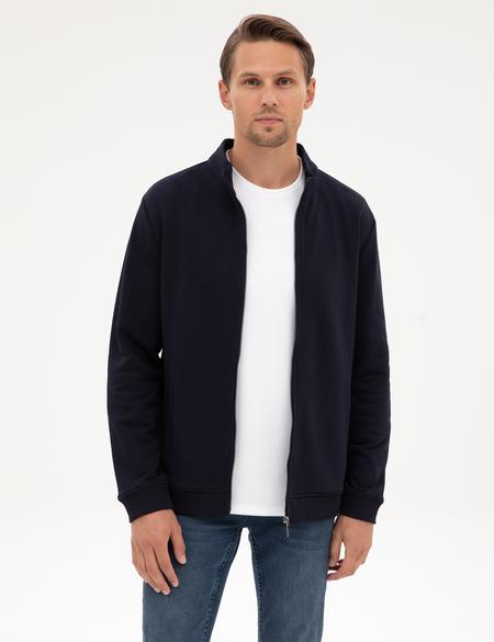 Lacivert Regular Fit Örme Hırka - 50317668005