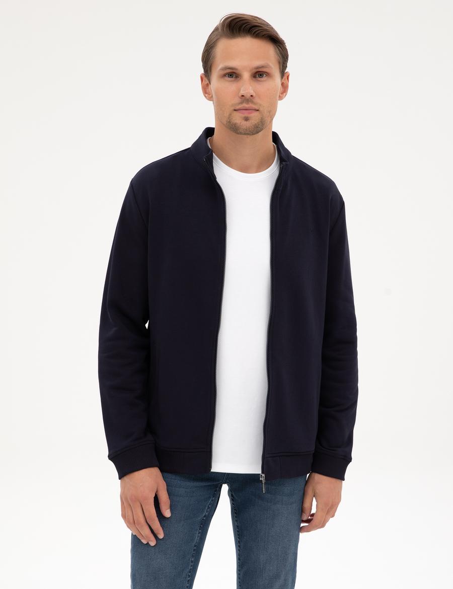 Lacivert Regular Fit Örme Hırka