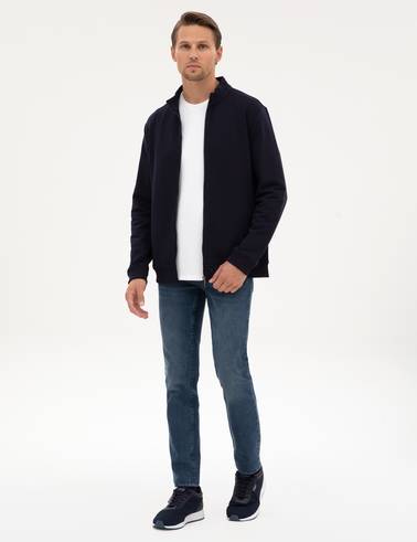 Lacivert Regular Fit Örme Hırka