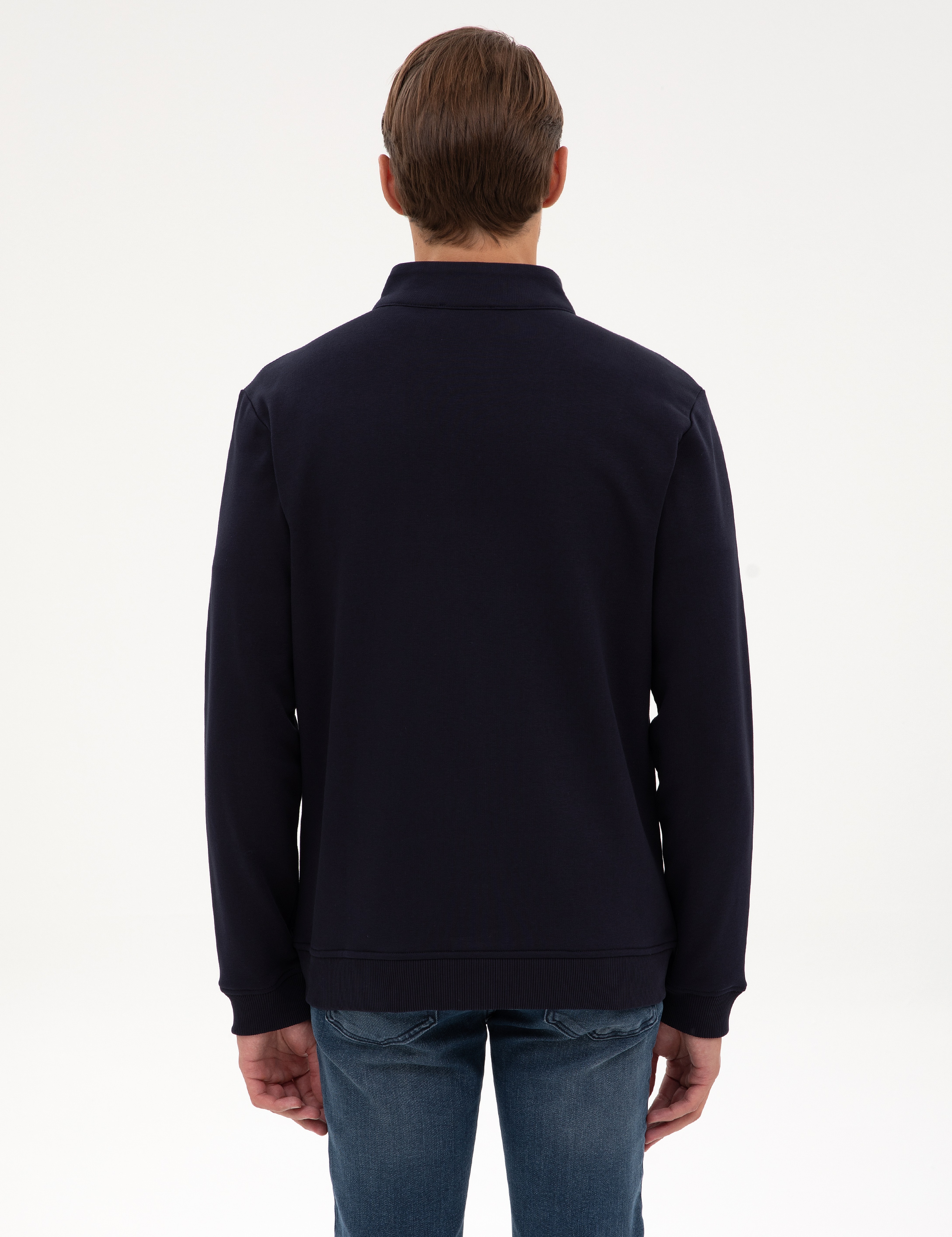 Lacivert Regular Fit Örme Hırka - Image 5