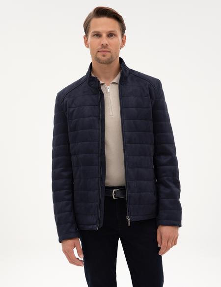 Lacivert Suni Deri Ceket - 50318154009