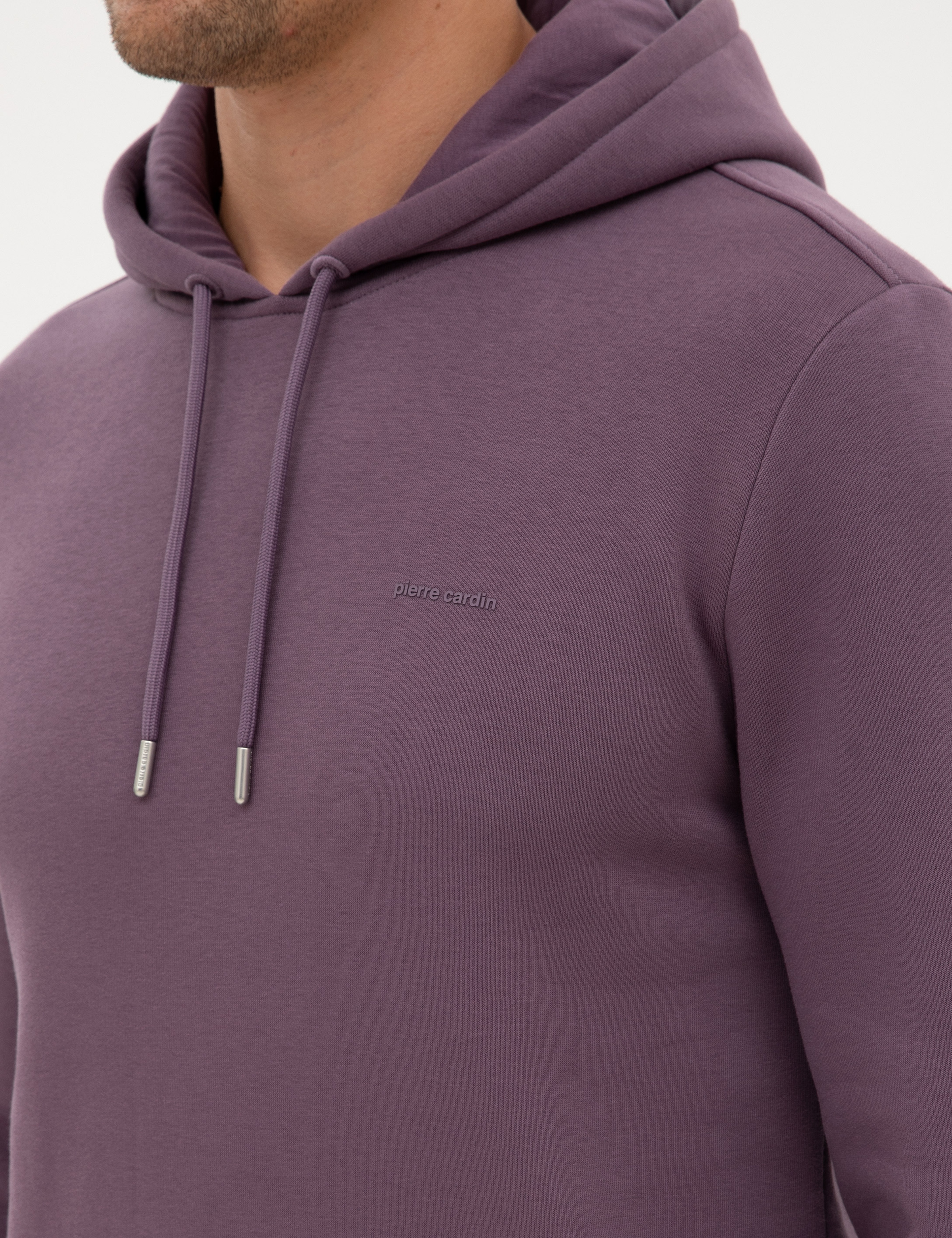 Mor 2 İplik Regular Fit Kapüşonlu Basic Sweatshirt