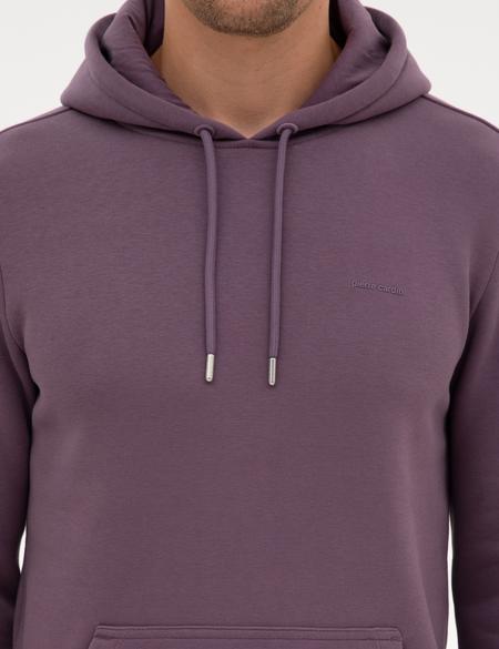 Mor 2 İplik Regular Fit İçi Polarlı Kapüşonlu Basic Sweatshirt - 50314055054