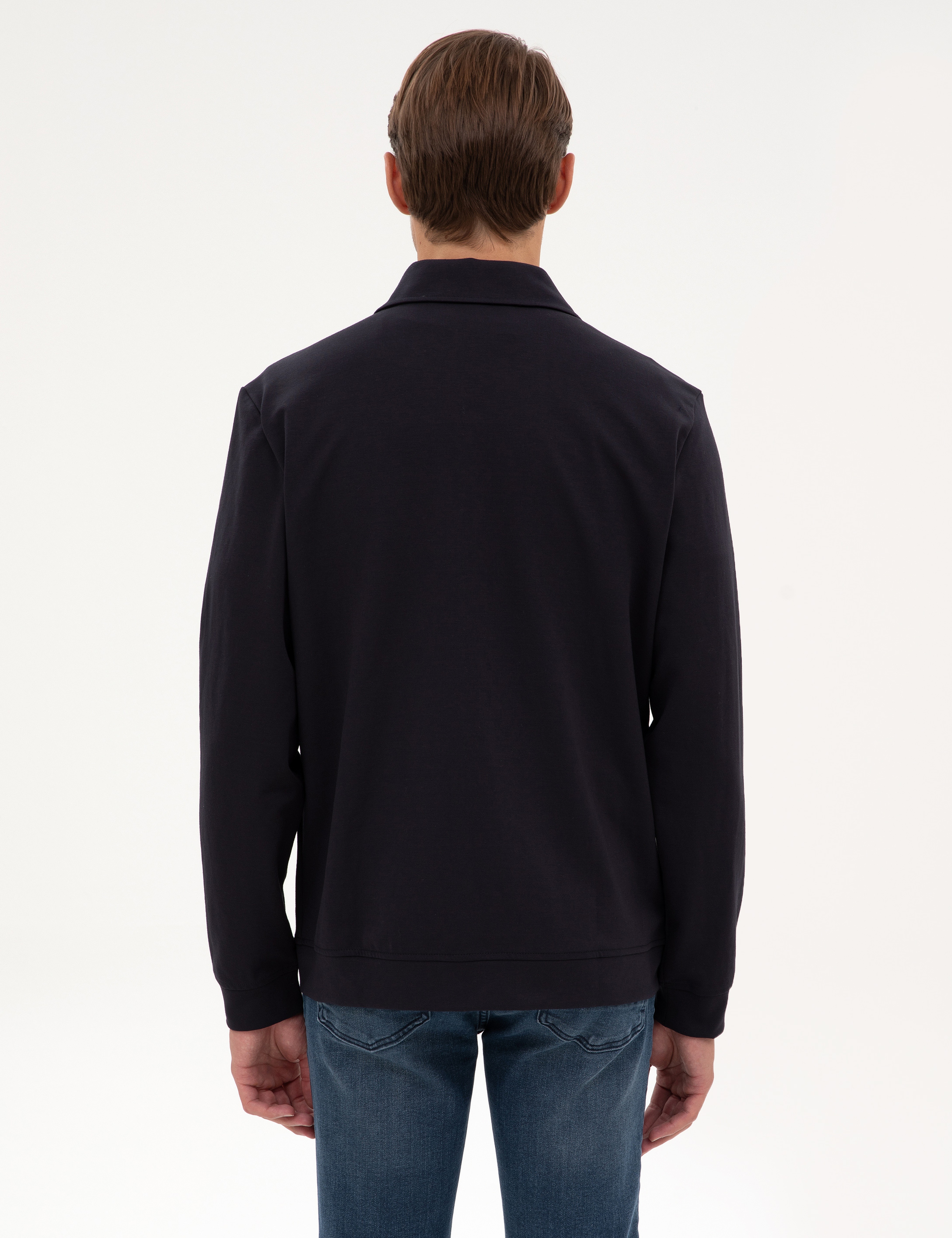 Lacivert Regular Fit Örme Hırka - Image 5